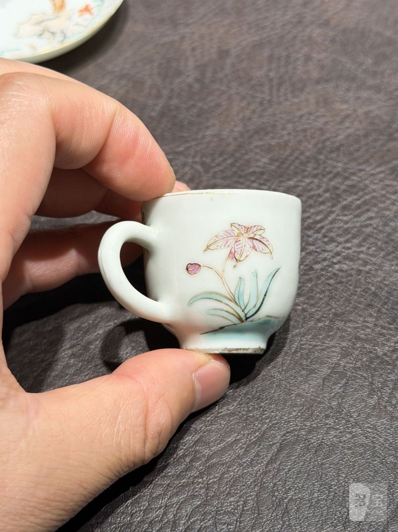 清乾隆 粉彩花鸟纹茶具一套25件 - 图98